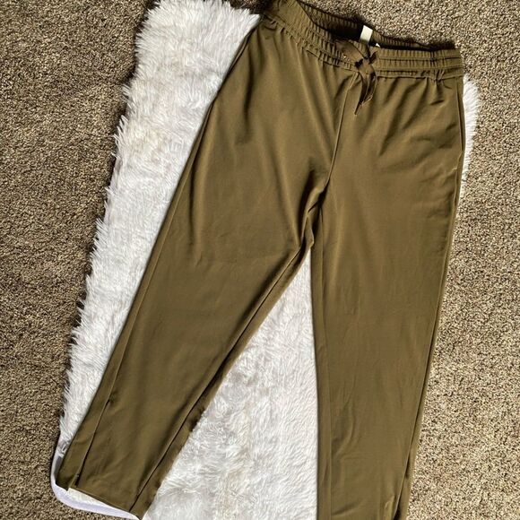 Joie Pull On Pants Olive Green Flowy Stretch Drawstring Waist Slinky Small - Picture 1 of 10